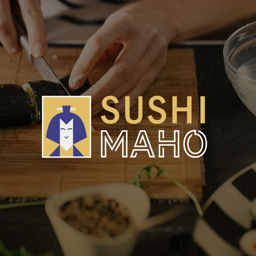 Sushi bar design with the title 'Logo Design Sushi Kit for homemade sushi'