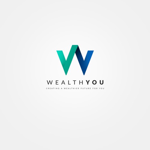 Two-color logo with the title ' Logo Design | Wealthy You'