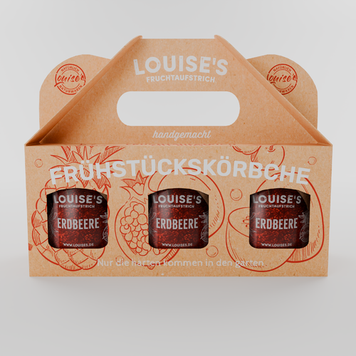 Sweets packaging with the title 'Basket for some delicious homemade jams'