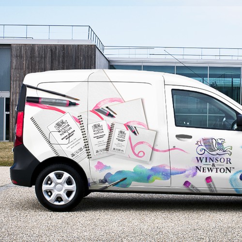 Vehicle graphic design with the title 'Van Wrap Design for Art Paint Company'