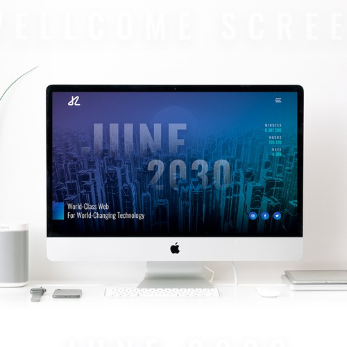 Futuristic website with the title 'Web development & design agency called June Twenty Thirty'