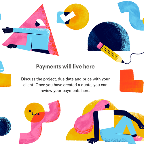 Digital artwork with the title 'Payment page custom illustration'