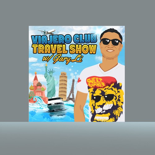 Podcast design with the title 'Travel show'