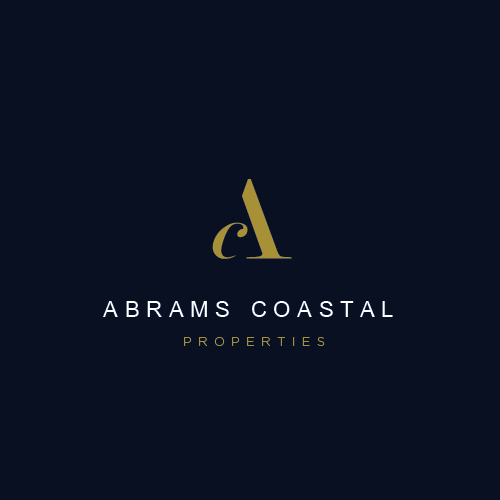 Elegant brand with the title 'Abrams Coastal Properties'