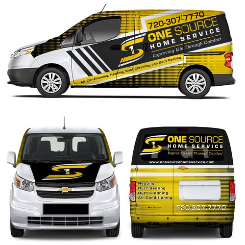 Vehicle graphic design with the title 'Car Wrap'