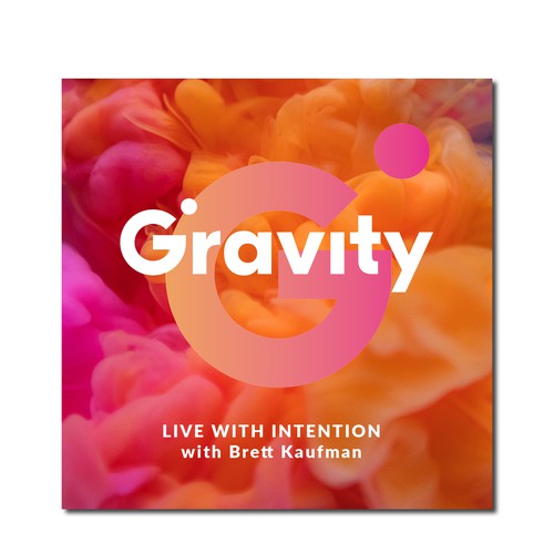 Visual design with the title 'Winning design for the contest to create stunning, psychedelic cover art for a podcast'