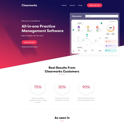 Service website with the title 'Clearworks'