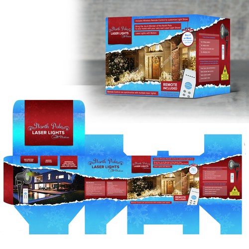 Laser design with the title 'North Pole laser light box'