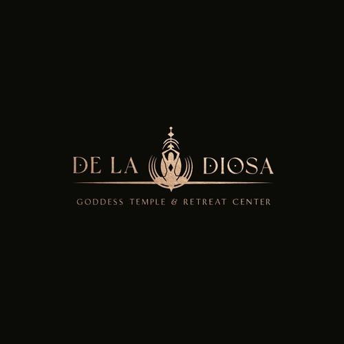 Temple logo with the title 'De la Diosa Goddess Temple & Retreat Center Logo Design'