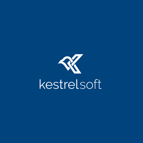 Hawk logo with the title 'Logo for a software company KestrelSoft'