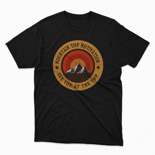 Motivational t-shirt with the title 'mountain top motivation'