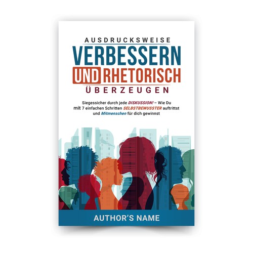 Language design with the title 'Book-cover contest on the topics of communication (discussions), body language, mindset'