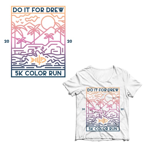 Tropical t-shirt with the title 'Shirt Design Concept for Do it For Drew'