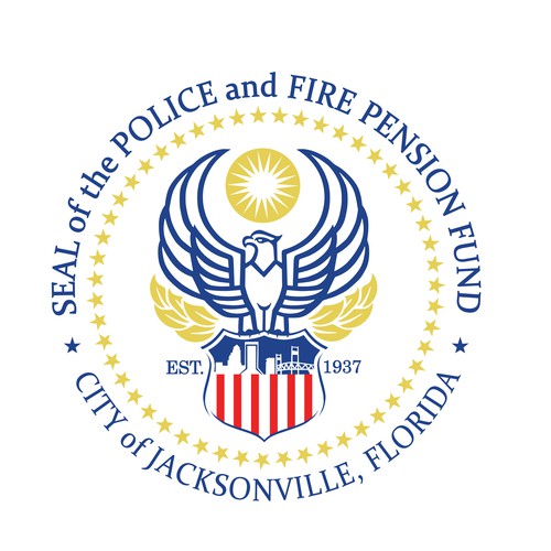 Seal design with the title 'Logo for Jacksonville Police and Fire Pension Fund'