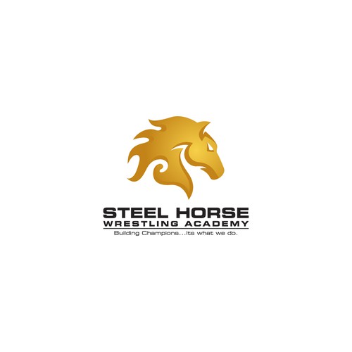 Wrestling logo with the title 'Steel Horse'