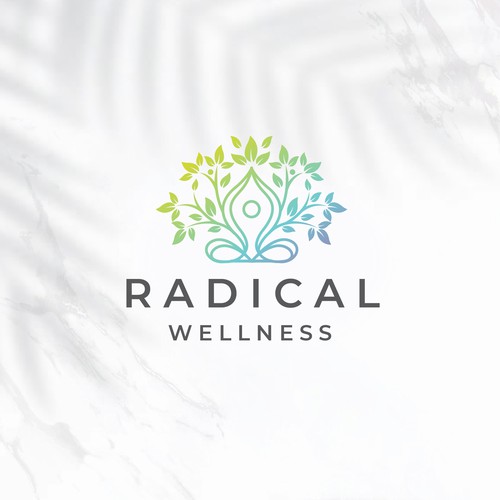 Yoga studio design with the title 'Radical Wellness'