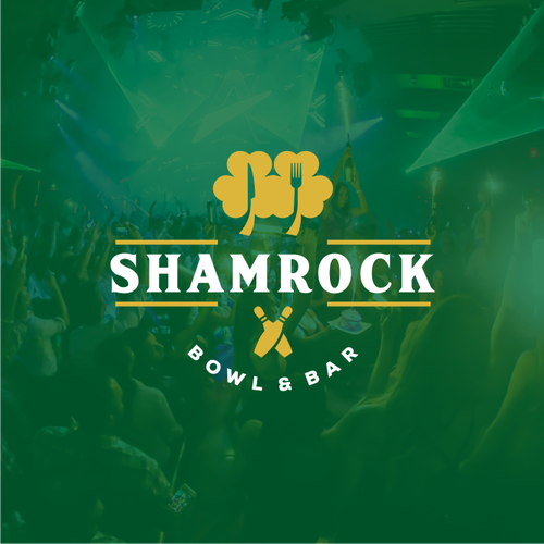 Bowling logo with the title 'Logo Concept for Shamrock bowl & bar'