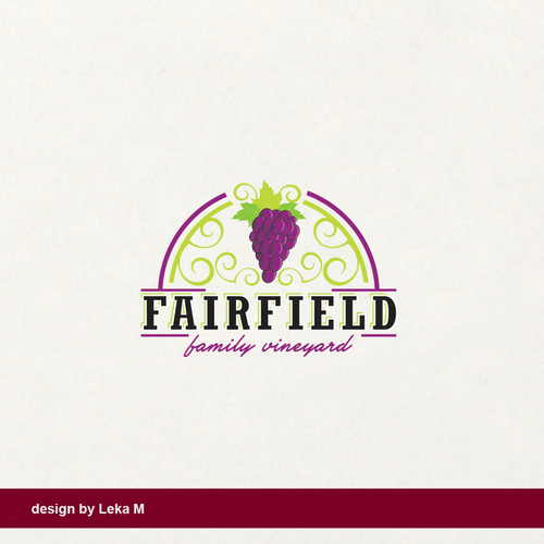 Grape logo with the title 'Fairfield family vineyard'