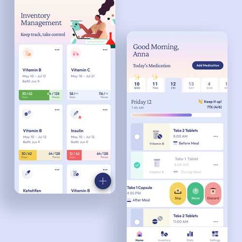 Tracker design with the title 'Medication Tracker App'