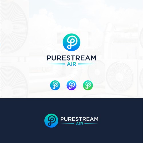 HVAC logo with the title 'purestream air logo'
