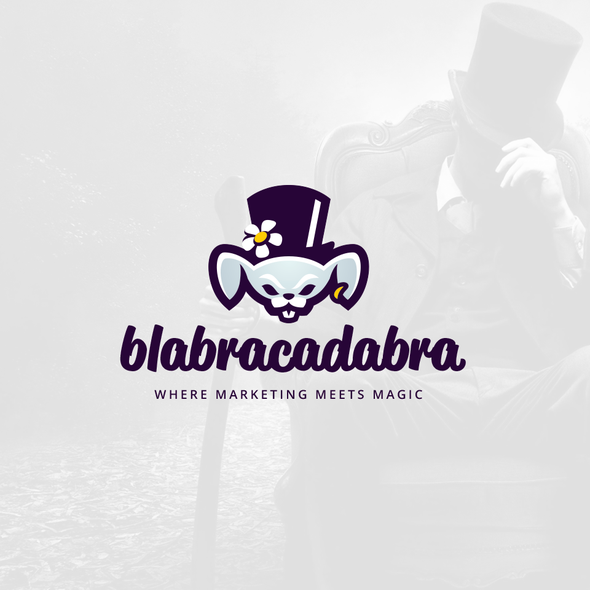 Cartoon bad bunny logo with the title 'Blabracadabra'