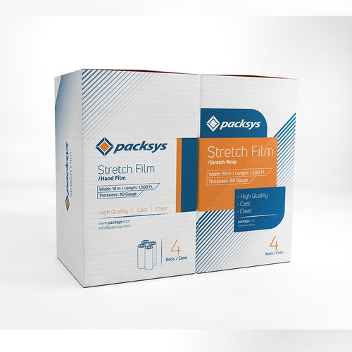 Tool design with the title 'Industrial packaging box design for stritch film'