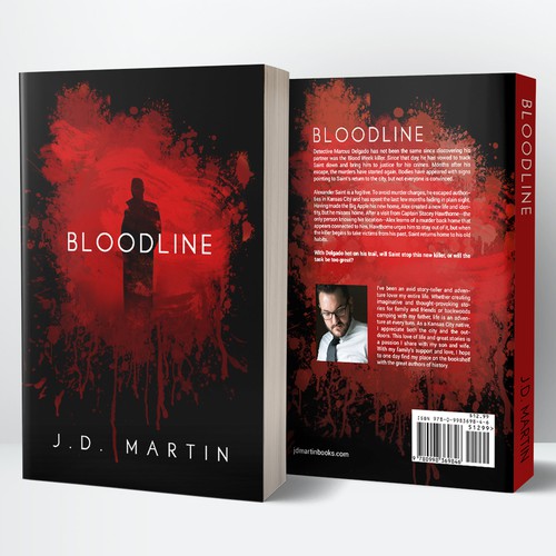 Crime book cover with the title 'Book Cover Design for Bloodline by J. D. Martin'
