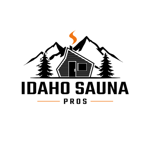 Orange and black logo with the title 'Idaho Sauna Pros Outdoor Logo'