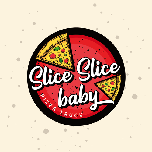 Slice design with the title 'Retro pizza logo '