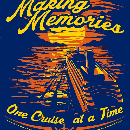 Cruise design with the title 'Create an awesome design for my t-shirt company'