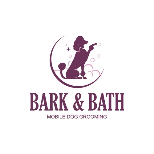 Pet grooming logo with the title 'Mobile Dog Grooming Logo Design'