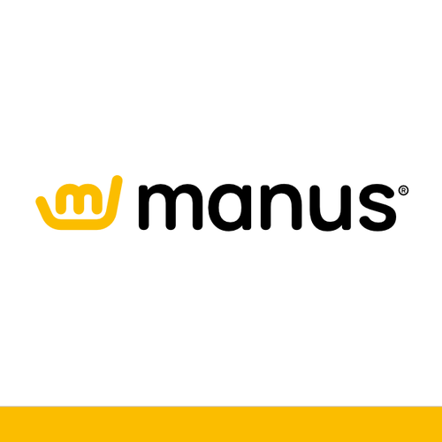 Commercial design with the title 'manus'