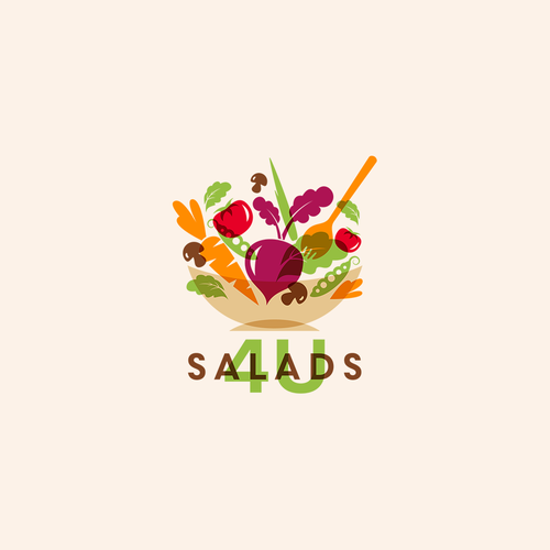 Salad design with the title 'Salads 4U'