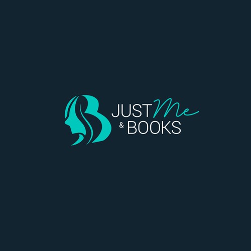 Bookstore logo with the title 'Personal Brand Identity for Just Me & Books'