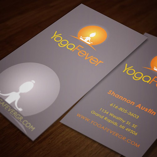 Yoga studio design with the title 'Business card Yoga'