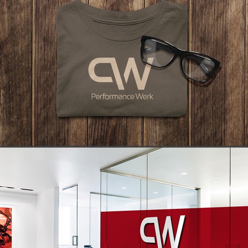 Corporate brand with the title 'modernes B2B Unternehmenslogo für "Performance Werk"'