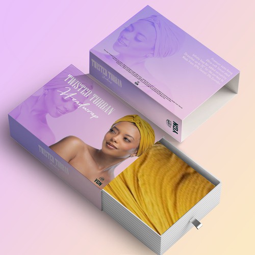 Fashion packaging with the title 'TWISTED TURBAN HEADWARP'