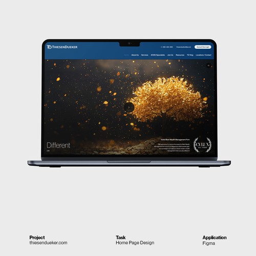 Figma design with the title 'Landing Page for Financial Advisory'