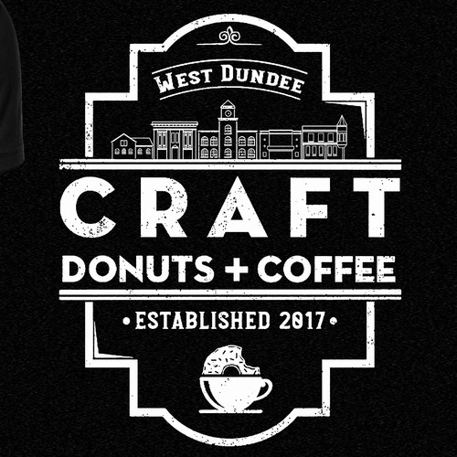 Donut design with the title 'Crafnt donuts + coffee'