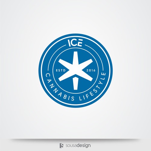 Ice logo with the title 'Logo Concept for a company of cannabis accessories'