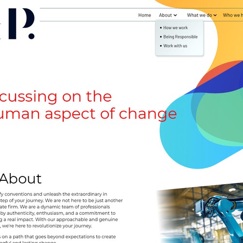 Interface website with the title 'Content page for a website'
