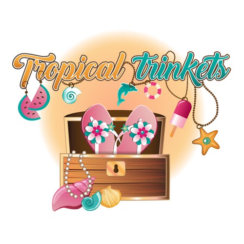 Summer brand with the title 'Tropical trinkets store'