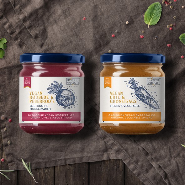 Vegan label with the title 'Label design for Vegan spreads'