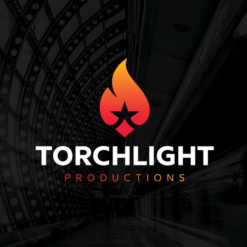 Torch design with the title 'Torchlight Productions Logo'