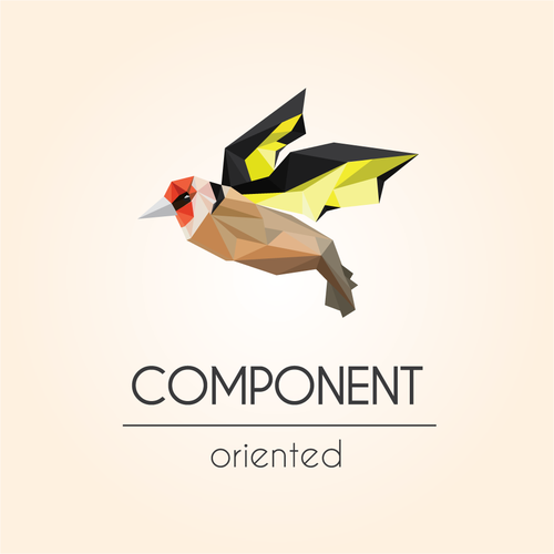 Low poly logo with the title 'Logo for Component oriented'