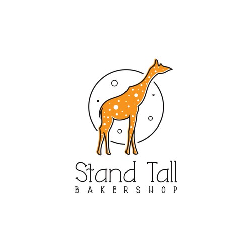 Giraffe logo with the title 'Logo design for Stand Tall Bakershop'