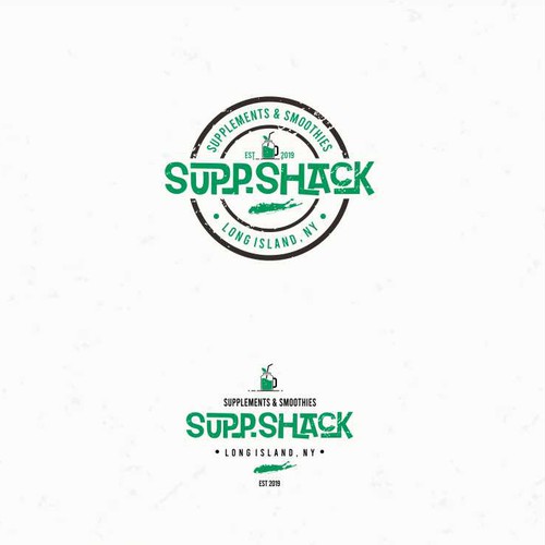 Smoothie logo with the title 'supp shack'