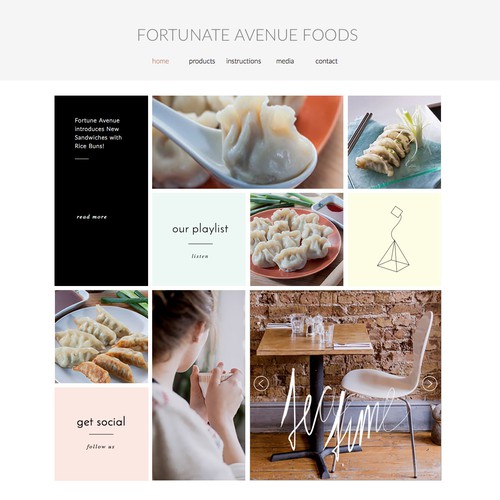 Restaurant website with the title 'Fortunate Avenue Foods'