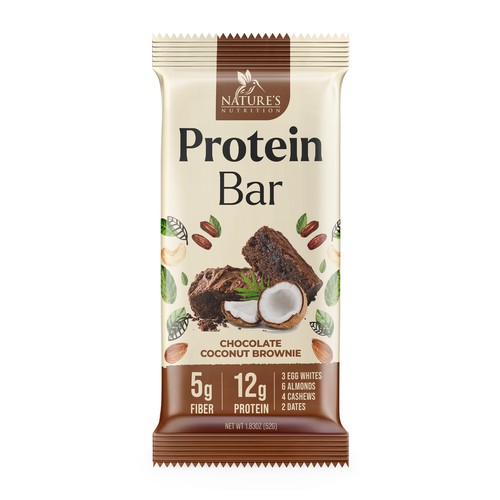 Protein bar packaging with the title 'Protein Bar'