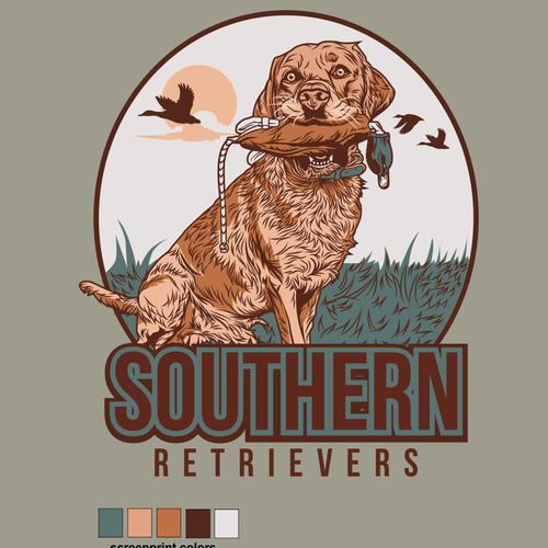 Dog t-shirt with the title 'Vector Illustration tshirt design for SOUTHERN RETRIEVERS '